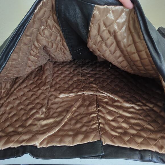 Collezione Jacket Mens Large Black Leather Buttery Soft Longline Button Matrix - Picture 5 of 8